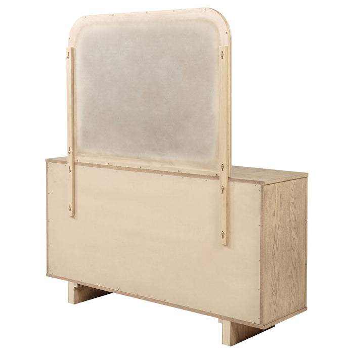 Kimpton - 9 Drawer Dresser With Mirror - Beige