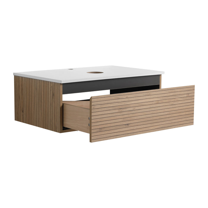 Wall Mounted Bathroom Vanity & 1 Soft Close Drawer (Excluding Sink)