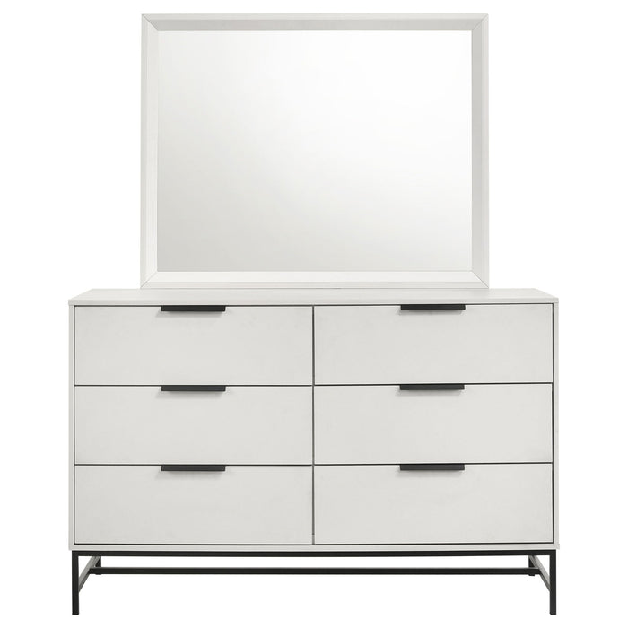 Taraval - 6 Drawer Dresser With Mirror - White