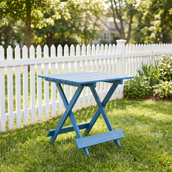 Folding Square Table For Backyard - Blue