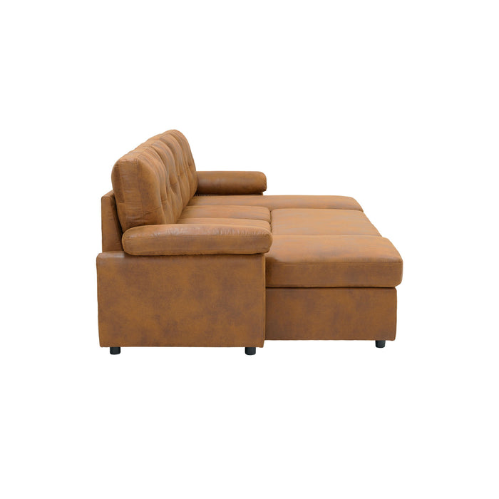 Convertible Sectional Sofa Bed With Pull Out Sleeper And Storage