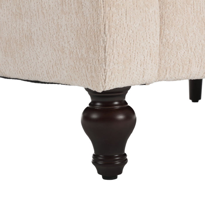 Mid Century Modern Chenille Fabric Loveseat Sofa, 2 Seat Upholstered Couch