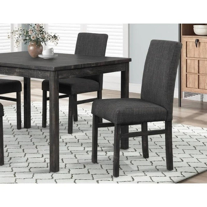 5 Piece Transitional Dining Set With Table And Upholstered Chairs