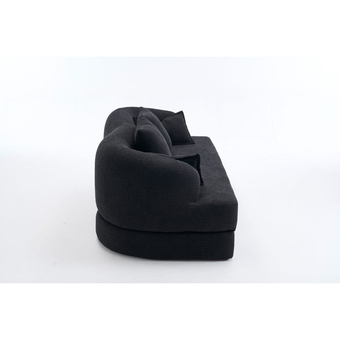 Foldable Sofa Bed, Boneless Couch Convertible Sleeper With 4 Pillows