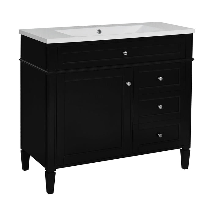 Bathroom Vanity & Top Sink, Modern Bathroom Storage Cabinet With 2 Drawers And A Tip-Out Drawer