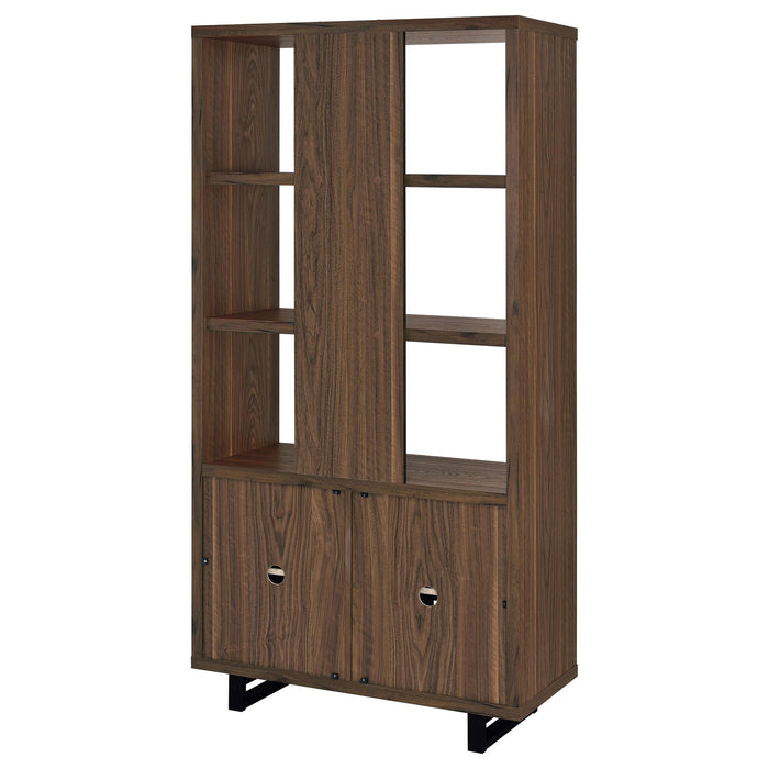 Rodger - 3 Shelf Cabinet Bookcase - Walnut