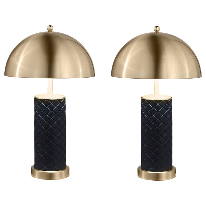 Mantova - Dome Quilted Lamp (Set of 2) - Black