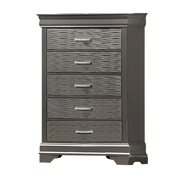 1 Piece Chest With Unique Drawers - Gray