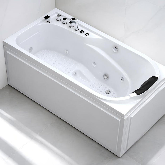 Xavier - Single Corner Massage Bathtub - Milk White