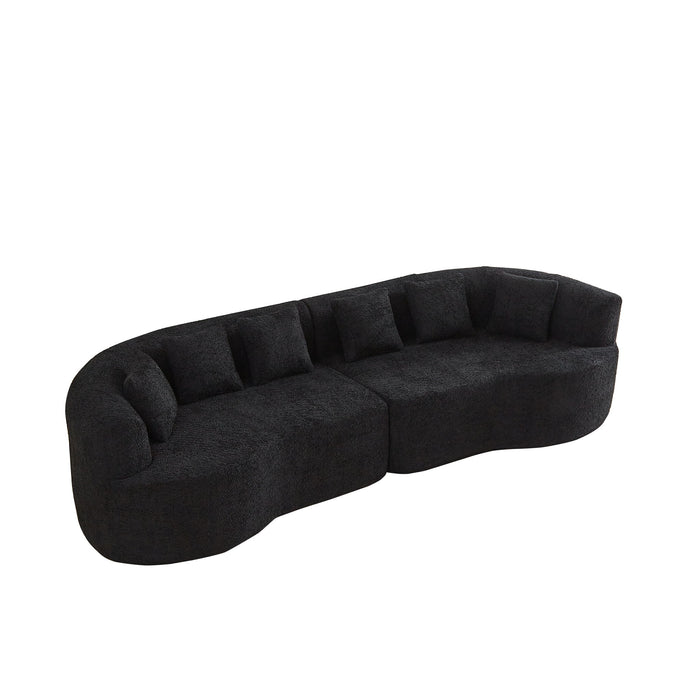 Curved Sectional Sofa With 6 Pillows