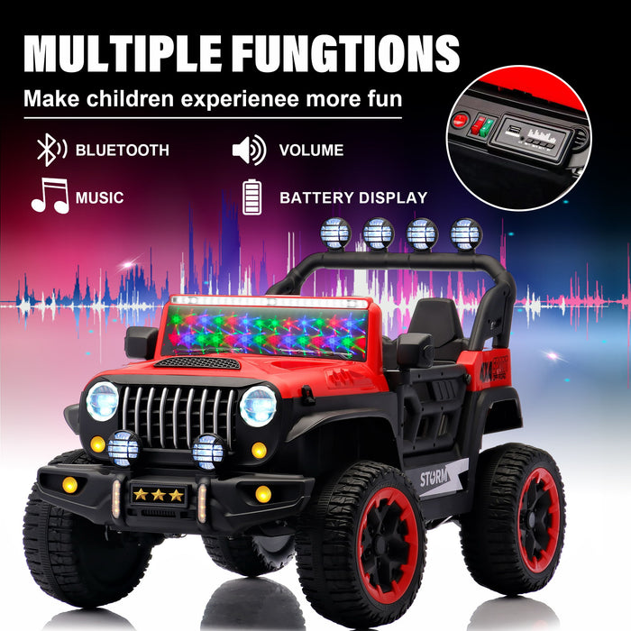Electric Car With Remote Control, Colorful LED Lights, USB & MP3