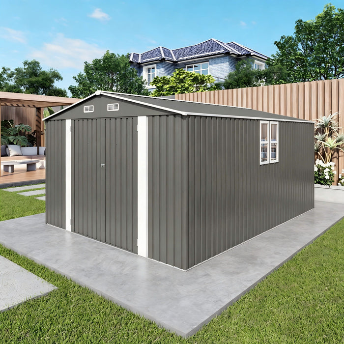Outdoor Storage Shed With Lockable Doors