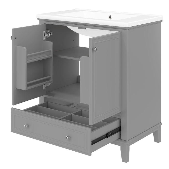 Modern Bathroom Vanity With Sink Combo, Doors And Drawer