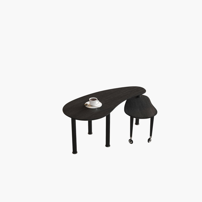 Rotatable Cocktail Table With Solid Legs, 360 Degree Rotating