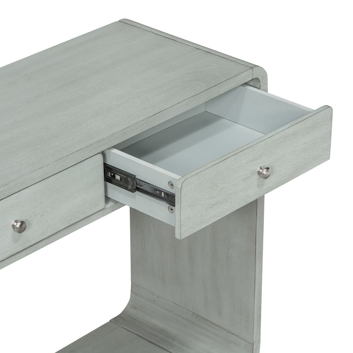 Console Table With 3 Drawers And Display Shelf