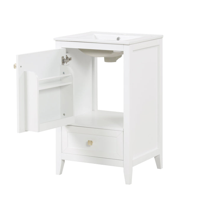 Bathroom Vanity With Sink, Soft Closing Cabinet Door, Storage Rack And Drawer