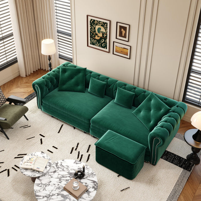 3 In 1 Pull Out Convertible Sleeper Sofa Bed, King Size, Chaise Lounge