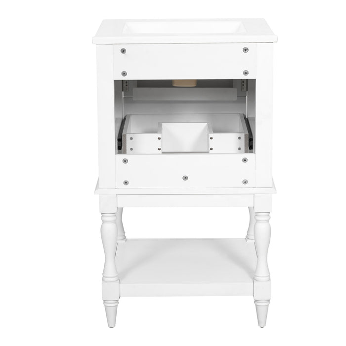 Retro Design Bathroom Vanity With Sink, 2 Drawer Storage Cabinet