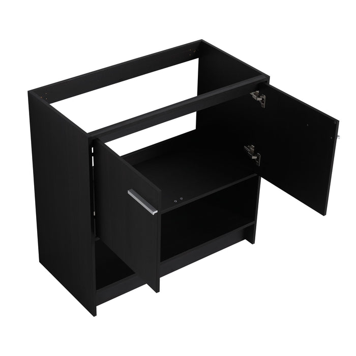 Modern Bathroom Vanity With Ceramic Sink, Freestanding Cabinet, Soft Closing Doors