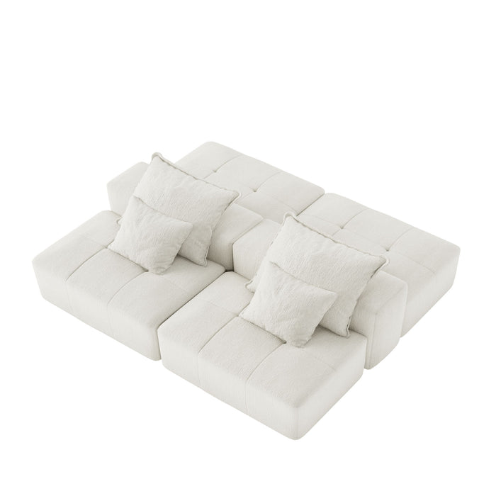 Modern Oversized Diy Combination Modular Sectional Sofa With Pillows