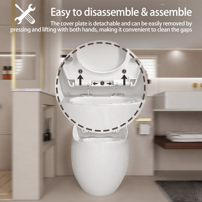 Modern Egg Shape Toilet 1.28 Gpf Single Flush Ceramic