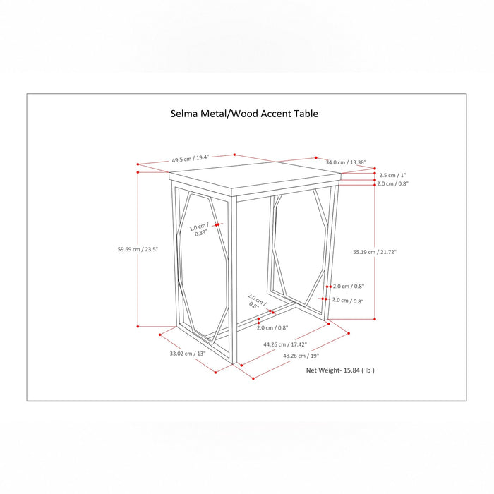 Selma - Handcrafted Metal And Wood Accent Table