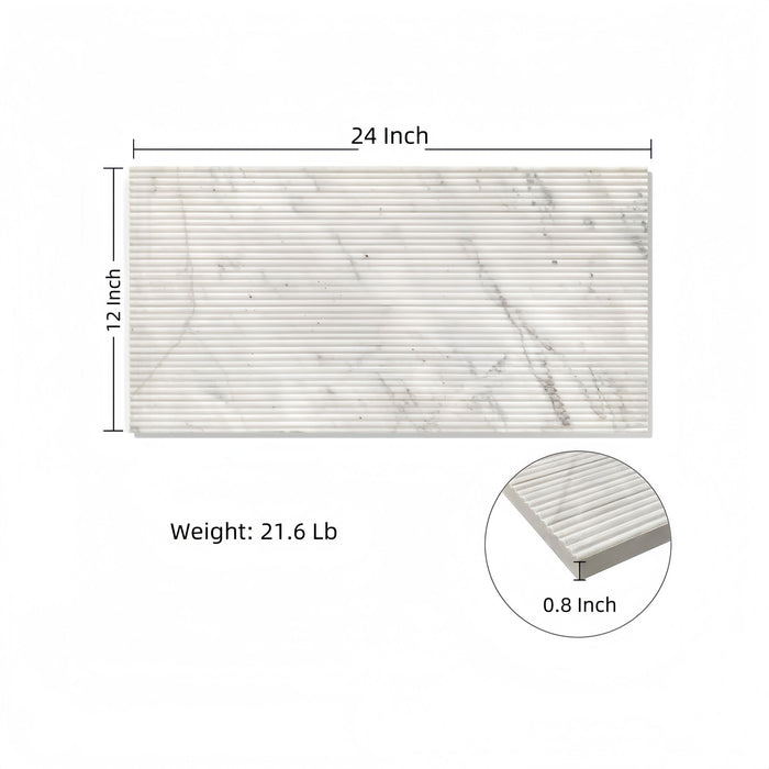 Snow Mountain Ol Textured Marble Tiles For Wall Decoration - White / Natural