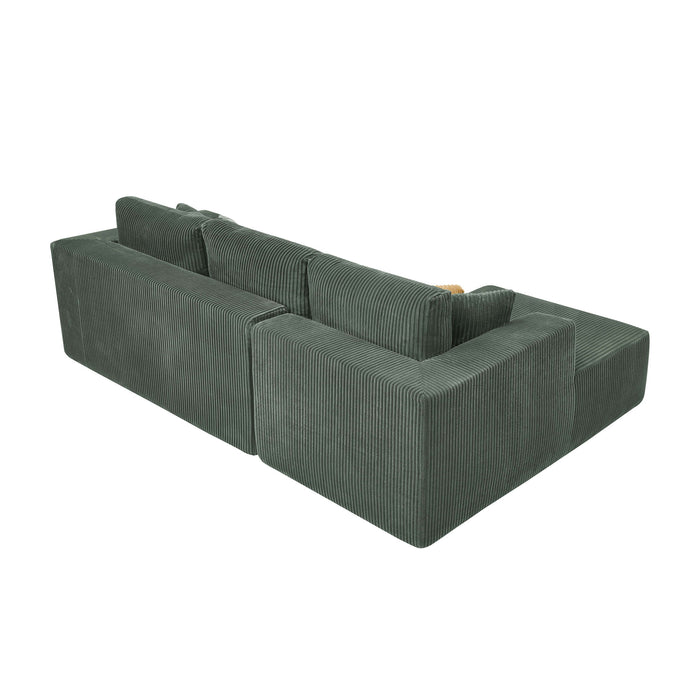 L - Shape Full Compressed Upholstered Sectional