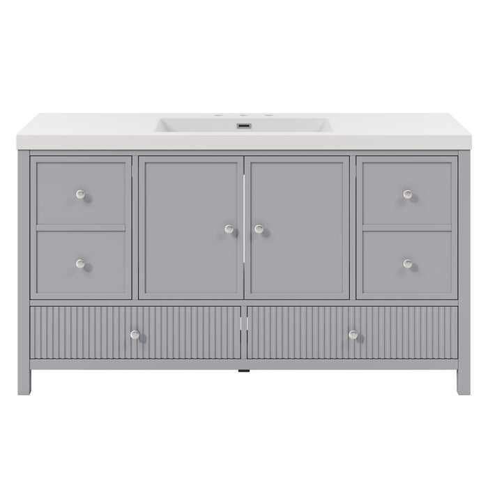 Bathroom Vanity With Separate Sink, Soft Close Doors And 4 Drawers