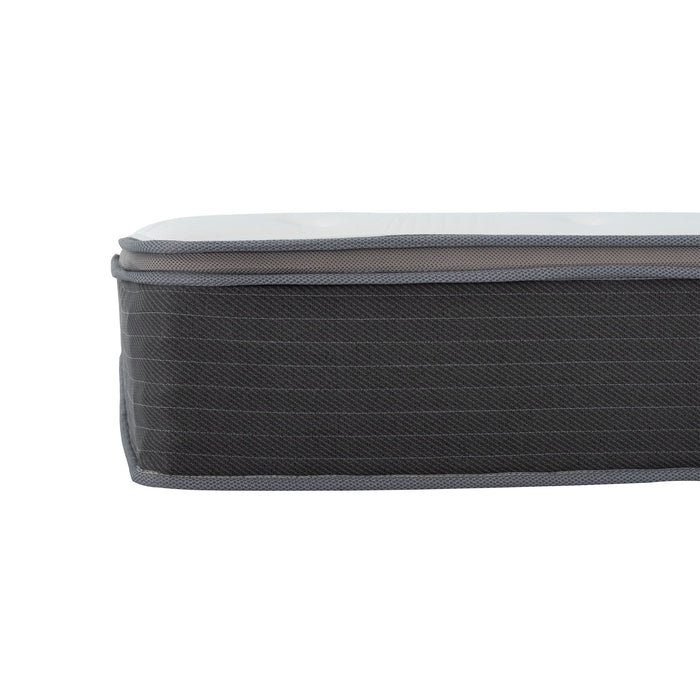 10" Full Size Hybrid Mattress In A Box, Gel Memory Foam Mattress Top With Pocket Coil Base - Gray / White