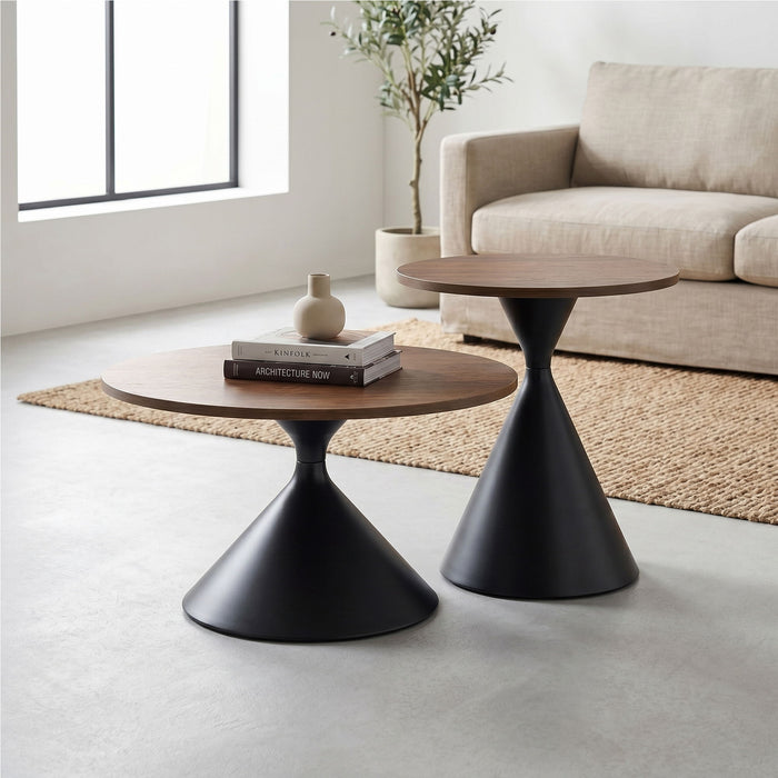 2 Piece Coffee Round Table Set
