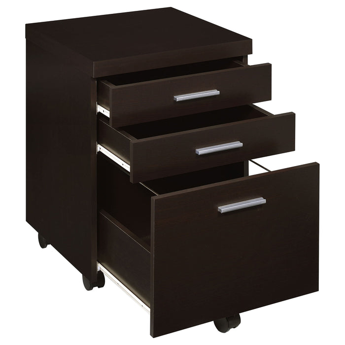 3 Drawer File Cabinetб Compact Office Storage For Home - Brown