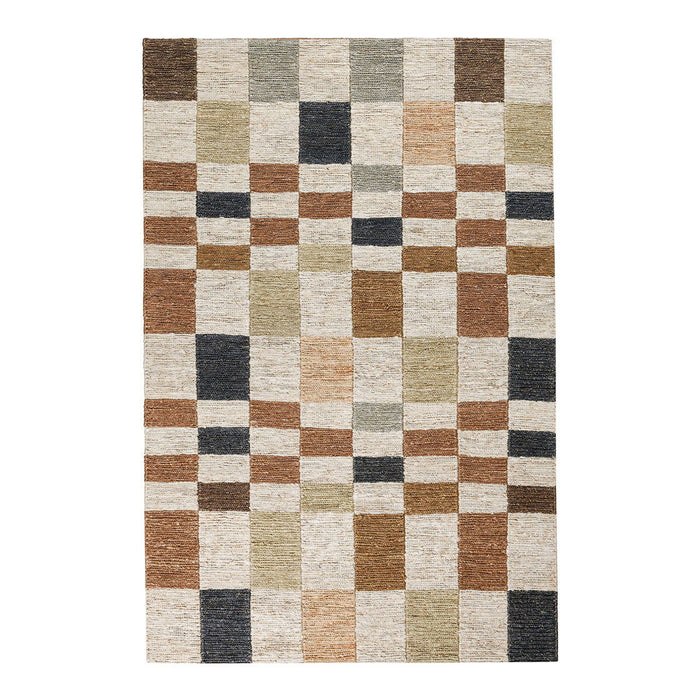 Soumak - 2' x 3' Jute Check Area Rug - Check Natural Multi