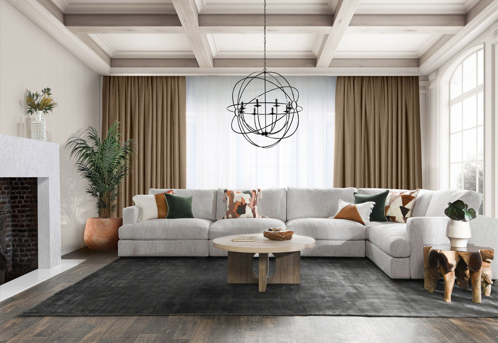 Ludwig - Upholstered 5 Piece Sectional - Ivory