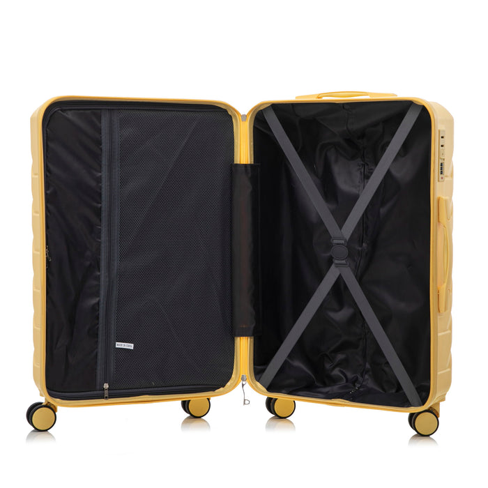 Hard Shell Luggage With Scratch Resistant Surface, 4 Wheels, Combination Lock & Side Hooks