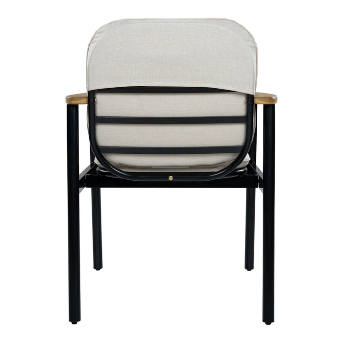 Outdoor Dining Chair - Beige / Black / Teak
