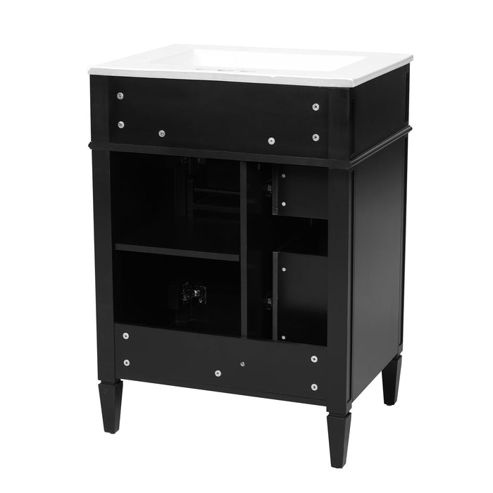 Bathroom Vanity With Top Sink, Storage Cabinet With 2 Drawers And Tip-Out Drawer