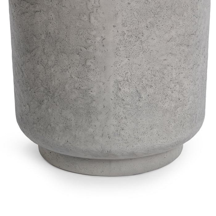 Sania - Outdoor Round Accent Table - Dark Gray