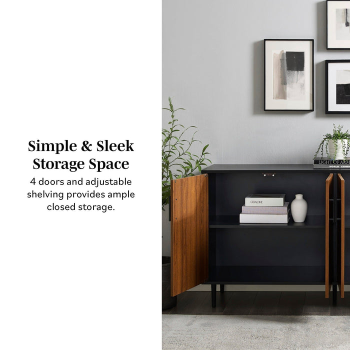 Bookmatch Door Buffet - Acorn / Solid Black