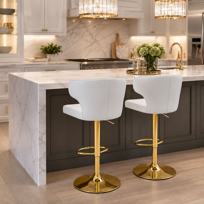 Adjustable Swivel Bar Chair With High Back Support