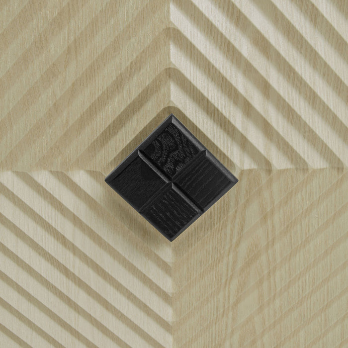 Carved 4 Door Sideboard With Storage, Adjustable Shelf