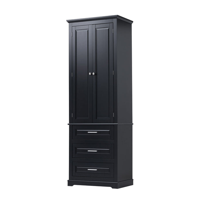 Tall Storage Cabinet With 3 Drawers For Bathroom