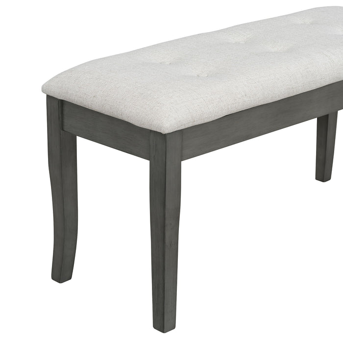 Dining Table Set With 4 Upholstered Chairs And Bench
