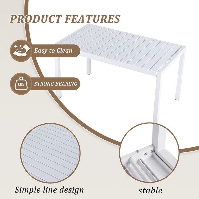 4 Piece Set Of Single Chairs With Long Table
