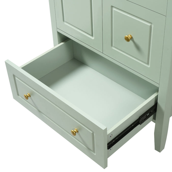 Retro Bathroom Vanity With Sink, Soft Closing Cabinet & Drawers