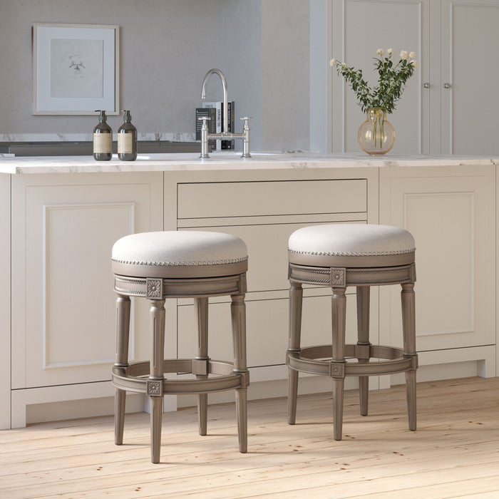 Rustic Elegance Backless Swivel Stool