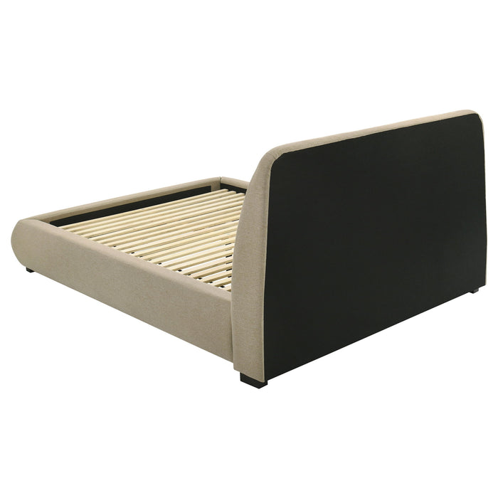 Modern Upholstered Platform Bed With Tufted Headboard
