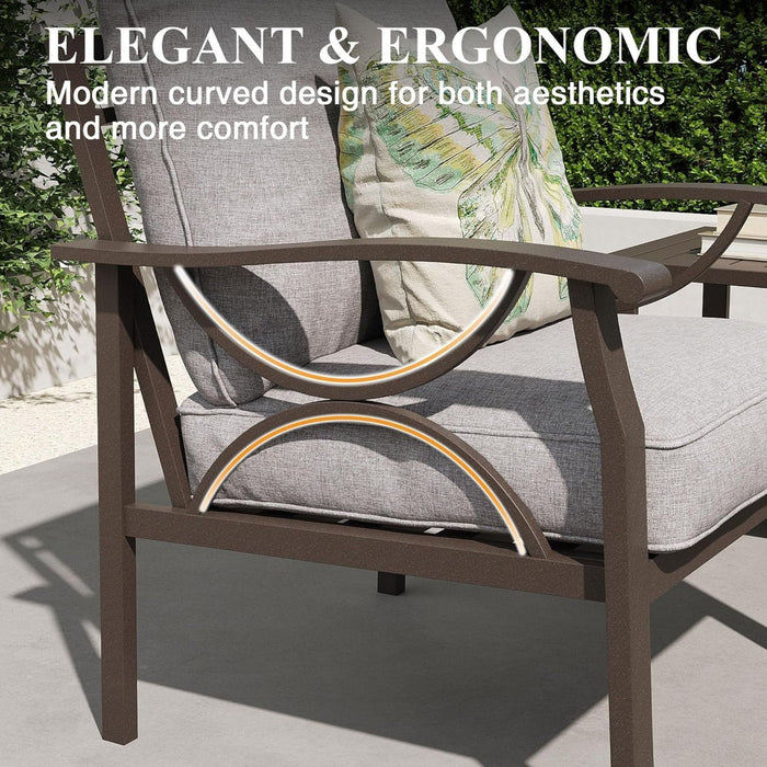 Patio Furniture Set With Coffee Table And Cushions For Backyard