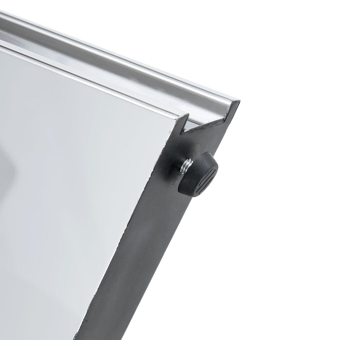 Modern Marble Patterned Dining Table With Stainless Steel Butterfly Legs, Scratch And Heat Resistant - Black / Silver