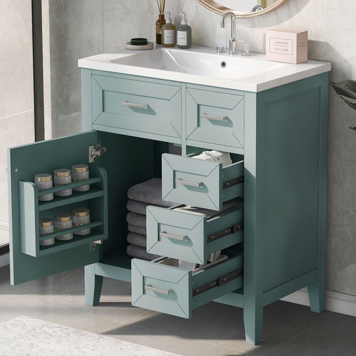 Modern Bathroom Vanity With Sink Combo, 3 Drawers, Undermount Drop-In Sink